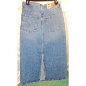 Levi's Denim Womens High-Rise Back Slit Skirt Size 28 NWT Throwback 1970sCOTTON.